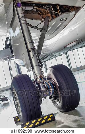 Stock Photo - Photo of airplane wheels in airport. Fotosearch