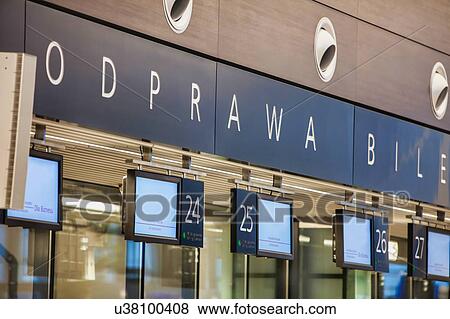 Stock Photo - Photo of airport check in area. Fotosearch
