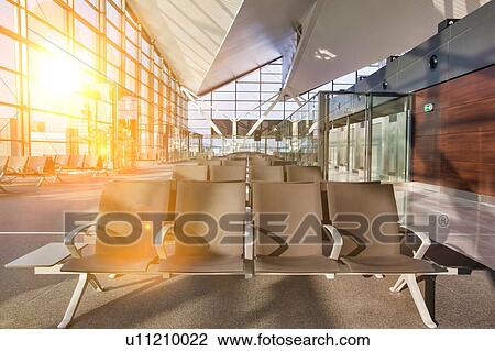 Stock Image - Photo of empty boarding gate in airport. Fotosearch