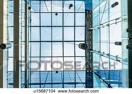 Picture - Photo of modern glass ceiling in school building. Fotosearch