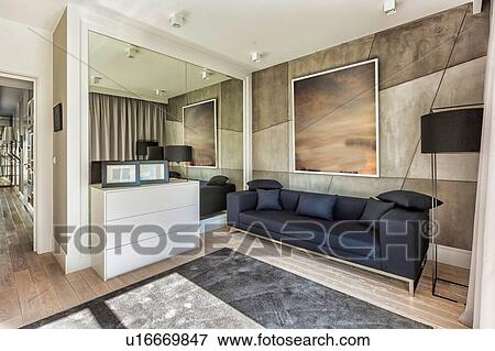 Photo of modern living room in rental business apartment View Large Photo Image Stock Photo - Photo of modern living room in rental business apartment. Fotosearch