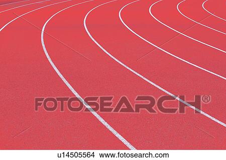 Picture - Photo of red stadium tracks. Fotosearch