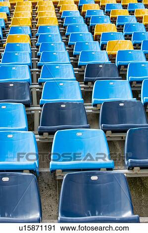 Stock Image - Photo of stadium seats. Fotosearch