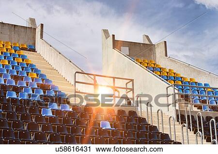 Stock Image - Photo of stadium seats. Fotosearch