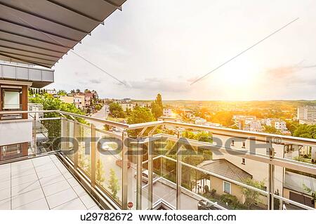 Photo of view from apartment balcony View Large Photo Image Stock Image - Photo of view from apartment balcony. Fotosearch