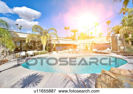 Stock Photo - Pool area in luxurious house. Fotosearch
