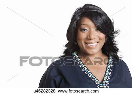 Portrait of casual mixed race woman over white background View Large Photo Image Stock Photo - Portrait of casual mixed race woman over white background. Fotosearch