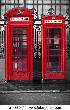Red telephone booths View Large Photo Image Stock Image - Red telephone booths. Fotosearch