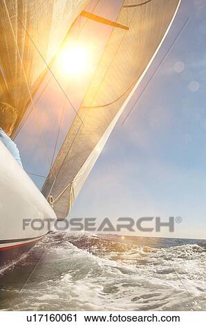 Sailboat on ocean View Large Photo Image Stock Image - Sailboat on ocean. Fotosearch