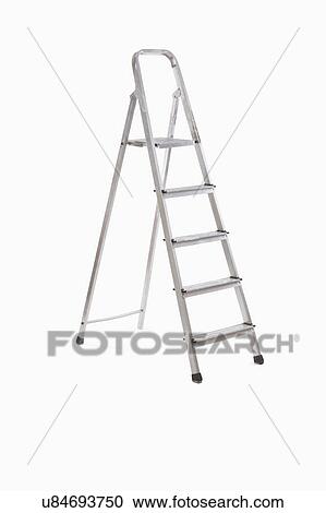 Stock Image - Step ladder over white background. Fotosearch