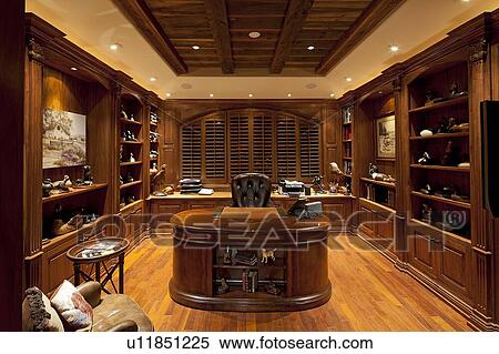 Stock Photography - Study room in luxury manor house. Fotosearch