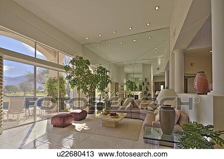Stylish living room of luxury villa View Large Photo Image Stock Image - Stylish living room of luxury villa. Fotosearch