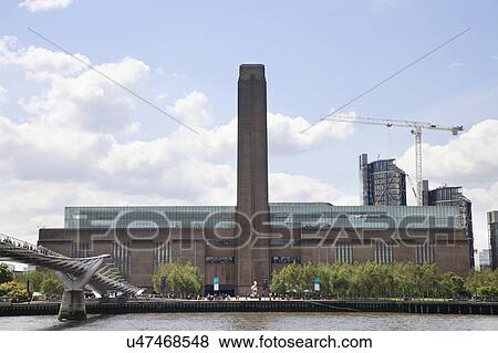 Stock Photo - Tate Modern art museum and River Thames at London, England, UK. Fotosearch