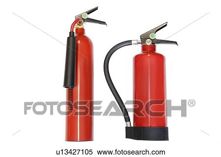 Two fire extinguishers against white background View Large Photo Image Stock Photography - Two fire extinguishers against white background. Fotosearch