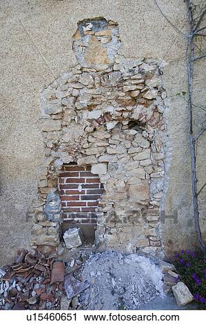 View of damaged stone wall View Large Photo Image Stock Image - View of damaged stone wall. Fotosearch