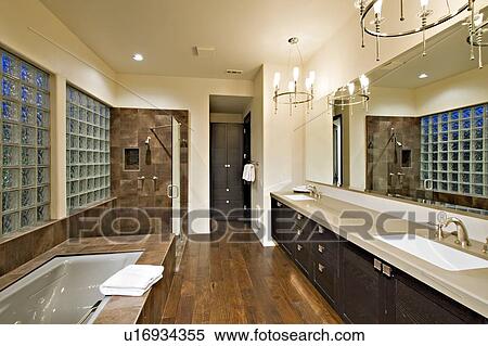 View of modern bathroom in luxury villa View Large Photo Image Stock Photography - View of modern bathroom in luxury villa. Fotosearch