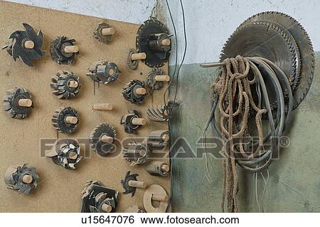 Woodworking Saw Blades on Rack View Large Photo Image Stock Photograph - Woodworking Saw Blades on Rack. Fotosearch