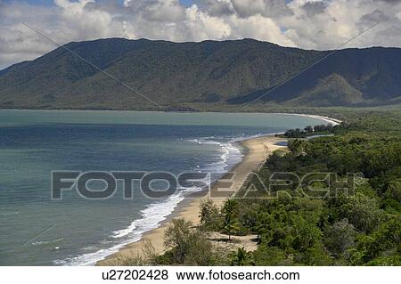 Stock Photo - Elevated view of the beach, Port Douglas, Far North Queensland, Queensland, Australia. Fotosearch