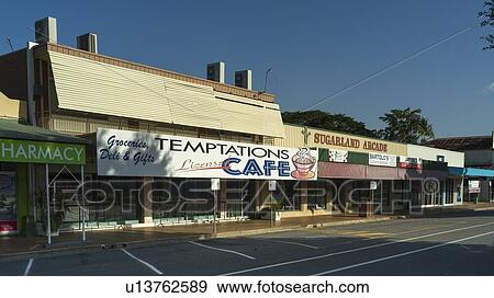 Stock Photo - Fa�ade of shops, Far North Queensland, Queensland, Australia. Fotosearch