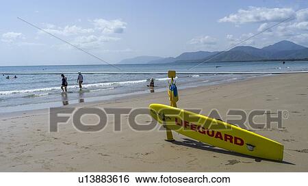 Lifeguard sign on the beach, Four Mile Beach, Port Douglas, Far North Queensland, Queensland, Australia View Large Photo Image Stock Photograph - Lifeguard sign on the beach, Four Mile Beach, Port Douglas, Far North Queensland, Queensland, Australia. Fotosearch