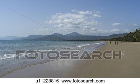 Stock Photograph - Scenic view of the beach, Four Mile Beach, Port Douglas, Far North Queensland, Queensland, Australia. Fotosearch