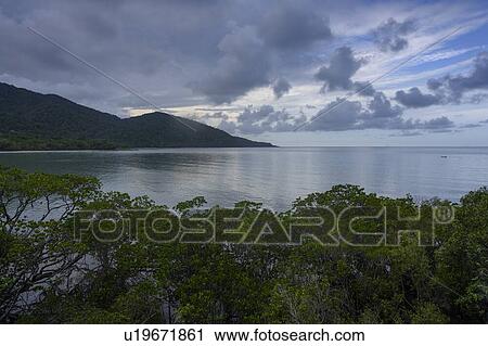 Stock Image - View of Pacific ocean, Daintree National Park, Cape Tribulation, Far North Queensland, Queensland, Australia. Fotosearch