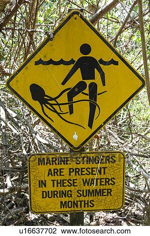 Stock Image - View of signboard, Thala Beach Nature Reserve, Oak Beach, Queensland, Australia. Fotosearch