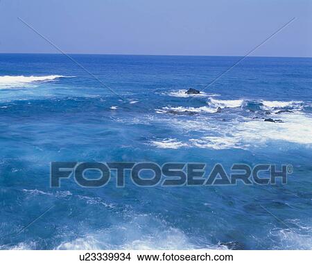Blue Sea View Large Photo Image Picture - Blue Sea. Fotosearch