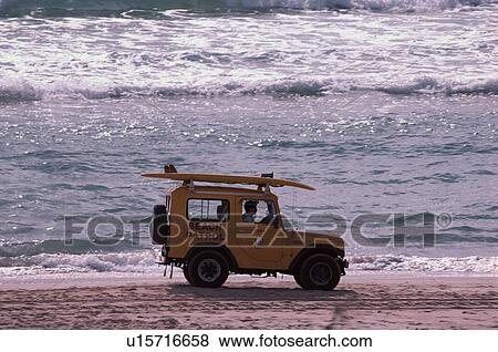 Stock Photo - Driving Beach Guard. Fotosearch