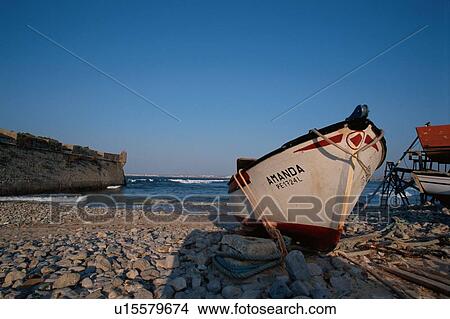 Fishing Boat On Beach View Large Photo Image Picture - Fishing Boat On Beach. Fotosearch