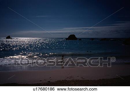 Stock Photograph - Person On Beach. Fotosearch