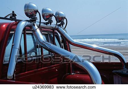 Stock Image - Pickup Truck At Beach. Fotosearch
