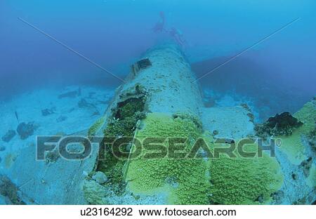 Fighter Plane Which Sleeps On The Seabed View Large Photo Image Stock Image - Fighter Plane Which Sleeps On The Seabed. Fotosearch