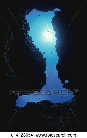 Picture - The Underwater Cave With The Boot Shape. Fotosearch