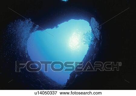 The Underwater Cave With The Heart Shape View Large Photo Image Stock Photo - The Underwater Cave With The Heart Shape. Fotosearch