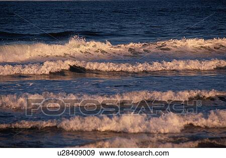 Breakers In Evening Sunlight View Large Photo Image Stock Photo - Breakers In Evening Sunlight. Fotosearch