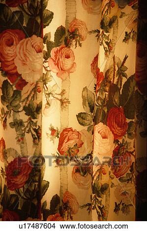 Curtains With Rose Pattern Picture U17487604 Fotosearch