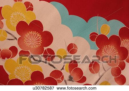 Stock Photo - Dyed Cloth With Flowers. Fotosearch