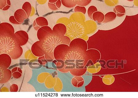 Dyed Cloth With Plum Blossoms View Large Photo Image Stock Photo - Dyed Cloth With Plum Blossoms. Fotosearch