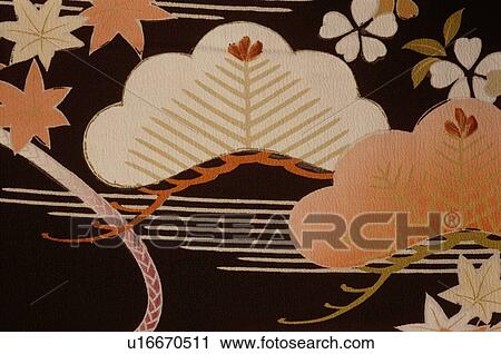Stock Image - Floral Patterns On Cloth. Fotosearch