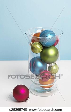 Baubles in glass vase View Large Photo Image Stock Image - Baubles in glass vase. Fotosearch
