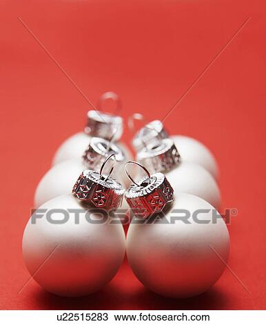 Stock Image - Baubles in Row. Fotosearch