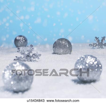 Christmas Decorations in Snow View Large Photo Image Stock Image - Christmas Decorations in Snow. Fotosearch