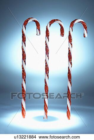 Picture - Three Candy Canes. Fotosearch