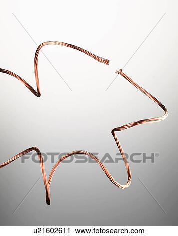Stock Image - Two copper wires (close-up). Fotosearch