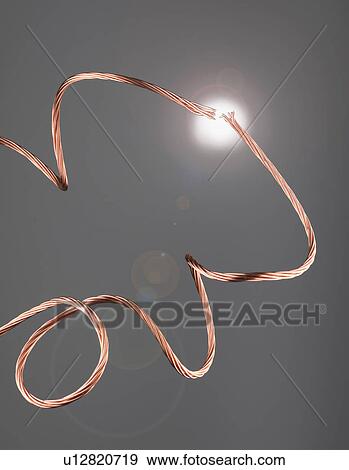 Stock Photo - Two copper wires (close-up). Fotosearch