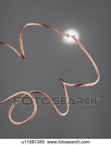 Stock Photography - Two copper wires (close-up). Fotosearch