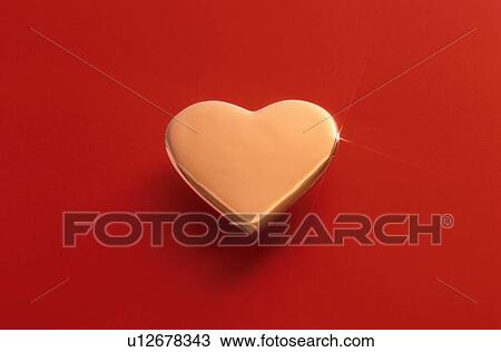 Stock Image - Golden Love Heart. Fotosearch