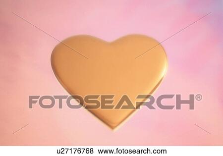 Stock Photo - Golden Love Heart. Fotosearch