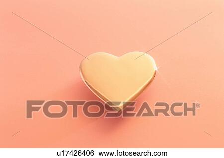 Stock Photograph - Golden Love Heart. Fotosearch